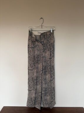 Banting/Aritzia Snake Print Wide Leg Pants - Neutral Tones